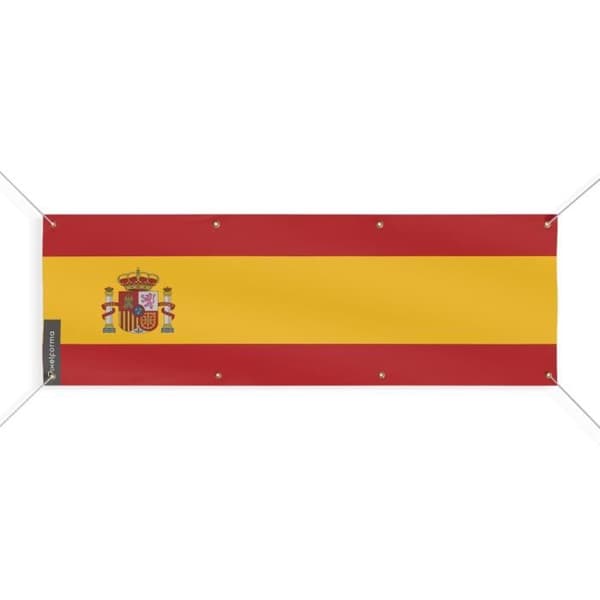 Bannerevä - PIXELFORMA - Espanja - 130x390 cm - 8 Reikää - Kestävä Polyesteri