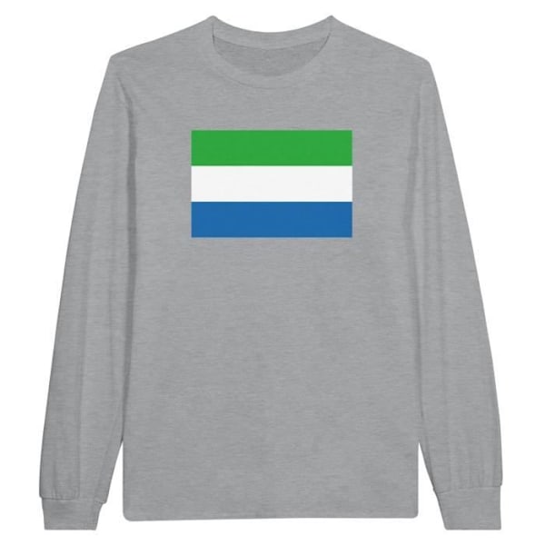 Sierra Leone Flag langærmet T-shirt i grå Grå XXXL