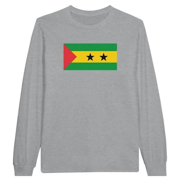 Sao Tome and Principe Flag pitkähihainen t-paita harmaa Grå XXXL