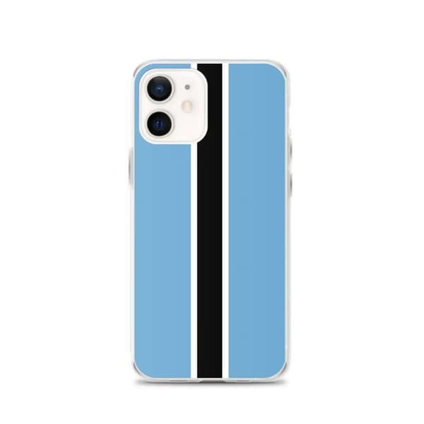Cover til iPhone - PIXELFORMA - iPhone 12 - Botswana Flag - Blødt silicium - Let design Flerfärgad