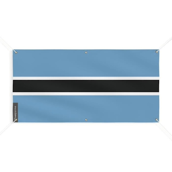 Botswana Flag Banner 6 Øjer 130x260cm i polyester