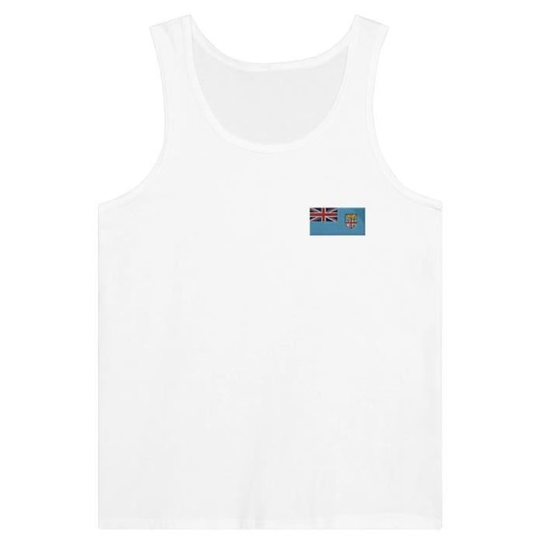 Fiji Flag Broderi Tank Top i Hvid Vit jag