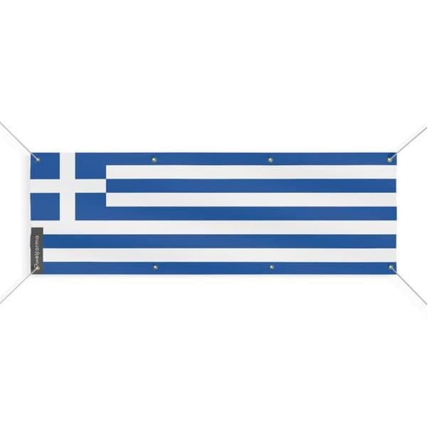Flaggbanner - PIXELFORMA - Grekland - 8 öljetter - 170x510 cm - Slitstark polyester