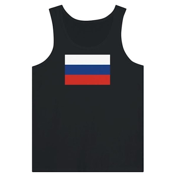 Ryssland Flag Tank Top i Svart Svart jag