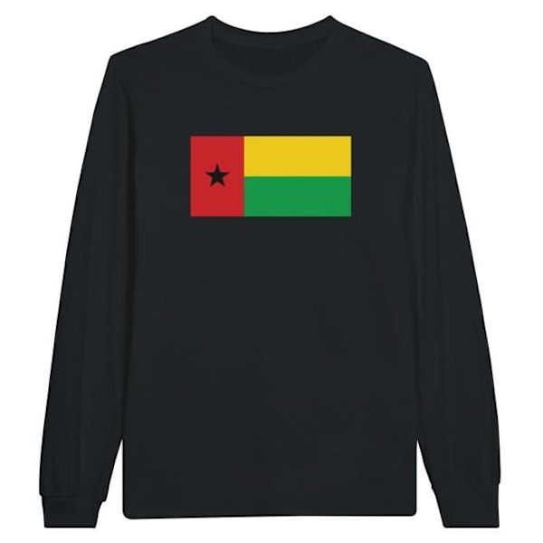 Guinea-Bissau Flag Langærmet T-Shirt i Sort Svart XL