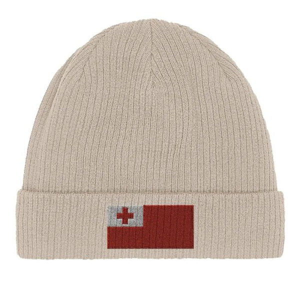 Bonnet Drapeau Tonga i Beige Beige