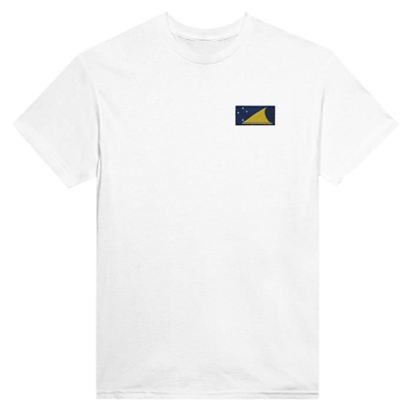 Tokelau Flag Broderi T-Shirt i Hvid Vit M