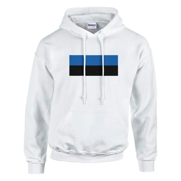 Hættetrøje - PIXELFORMA - Estisk flag - Hvid - Langærmet - Unisex Vit M