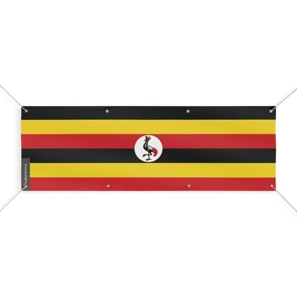Ugandan lippubanneri 8 silmukkaa 150x450 cm