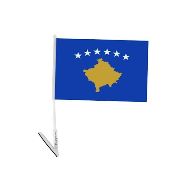 Kosovo selvklæbende flag 1 stk 14x21cm