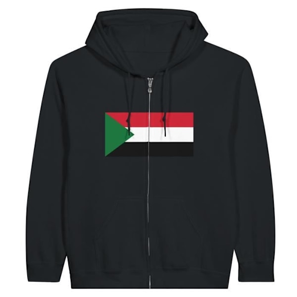 Sudan Flag Hættetrøje med lynlås i sort Svart XL