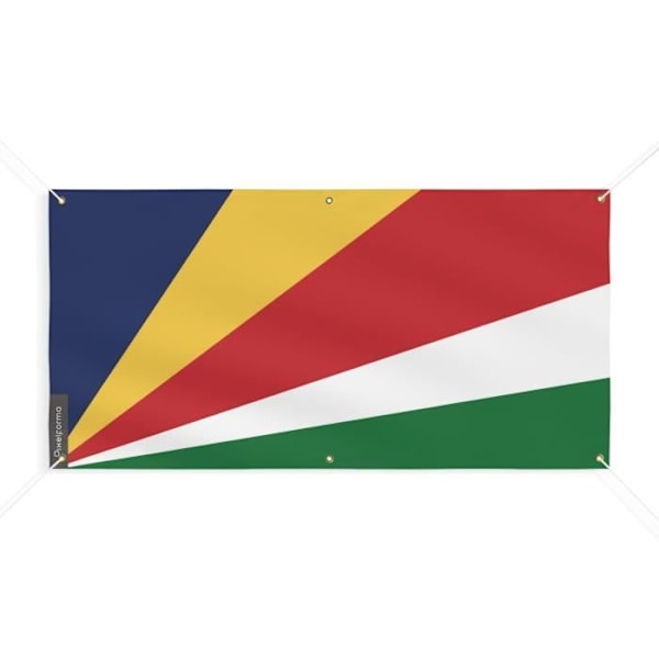 Banner Seychellernes Flag 6 Øjer 200x400cm i polyester