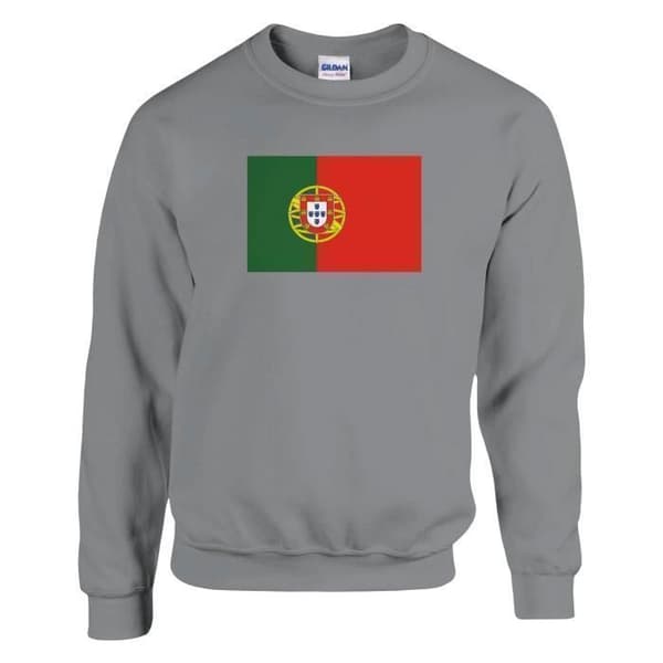 Huppari - PIXELFORMA - Portugalin lippu - Harmaa - Pitkät hihat - Unisex Grå S