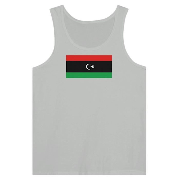 Libya Flag Tank Top i Grå Grå XL