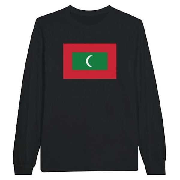 Maldiverne Flag Langærmet T-shirt i sort Svart XXL