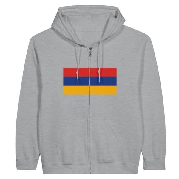 Huppari - PIXELFORMA - Armenian lippu - Harmaa - Pitkät hihat - Unisex Grå jag