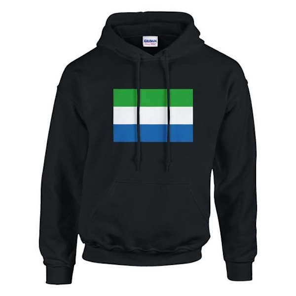 Sierra Leone Flag Hoodie i Svart Svart jag