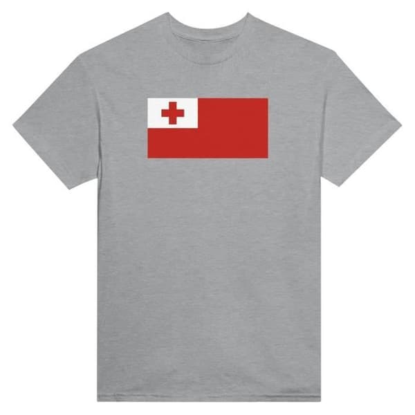 T-shirt - PIXELFORMA - Tonga flag - Grå - 100% bomull - Korta ärmar Grå M