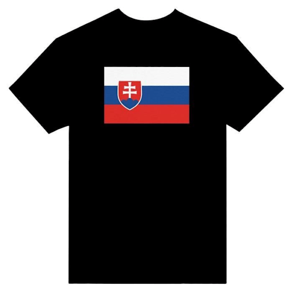 Slovakien flagga T-shirt i svart färg Svart S