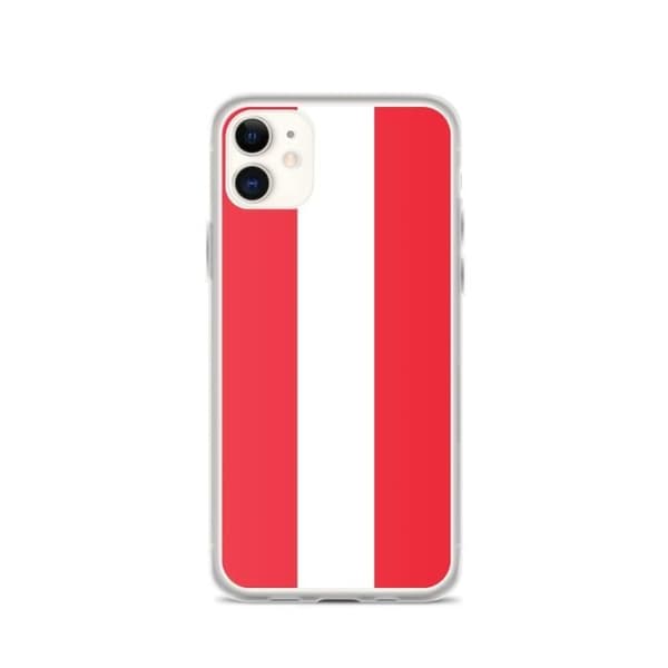 Coque til iPhone - PIXELFORMA - iPhone 11 - Østrigs flag - Blødt silicone - Let design Röd