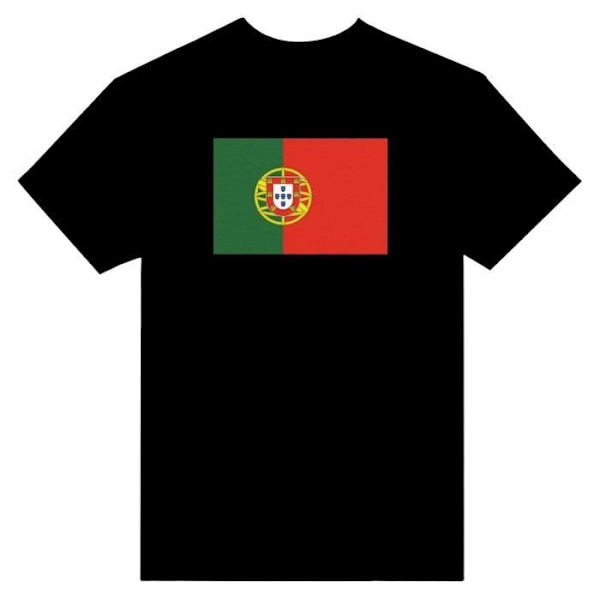 Portugal Flag T-shirt i sort farve Svart XXXXL