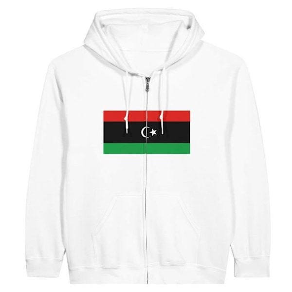 Valkoinen Libya Flag vetoketjuhuppari Vit jag