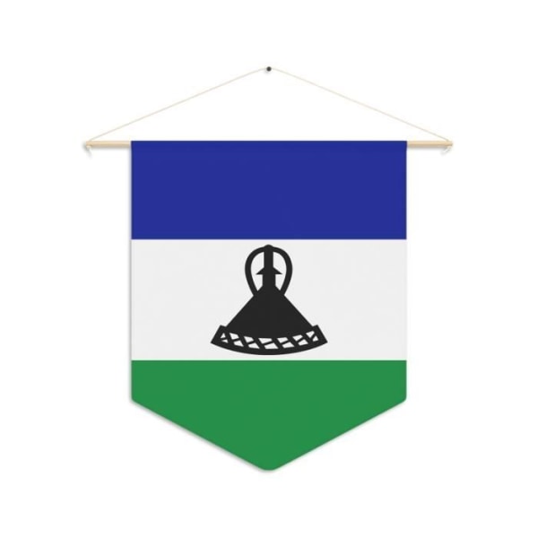 Lesotho flagvimpel til at hænge i lærred 30x45cm