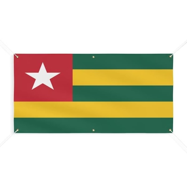 Banner Flag of Togo 6 silmukkaa 40x80cm polyesteriä