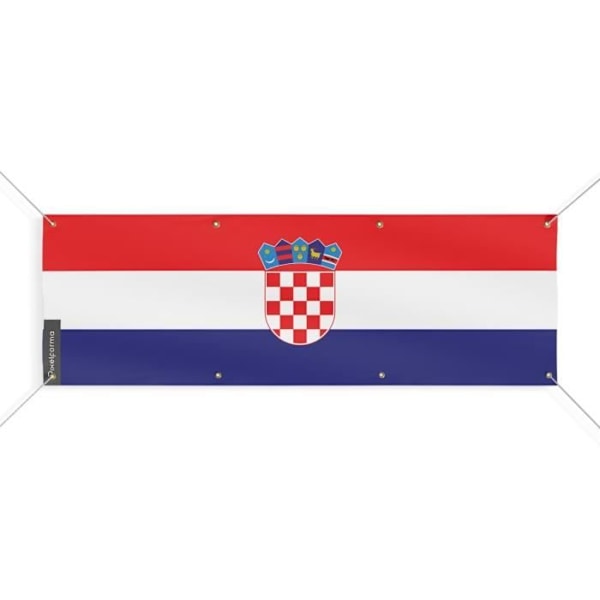 Kroatien Flag Banner 8 Øjer 150x450 cm