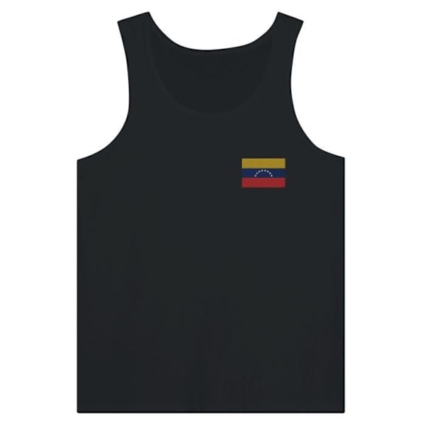 Venezuela Flag Broderi Tank Top i Sort Svart XS