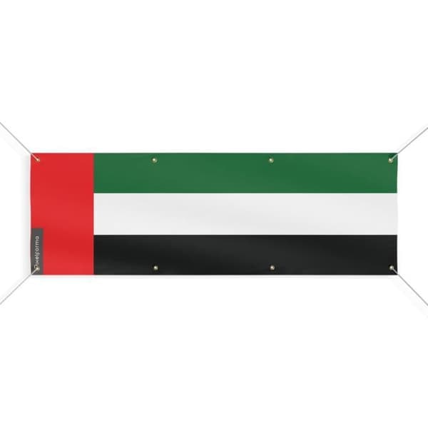 Arabiemiirikuntien lippubanneri 8 silmukkaa 40x120 cm