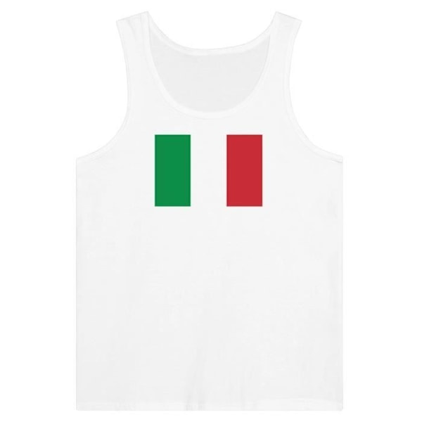 Italien Flag Tank Top i hvid Vit XXL