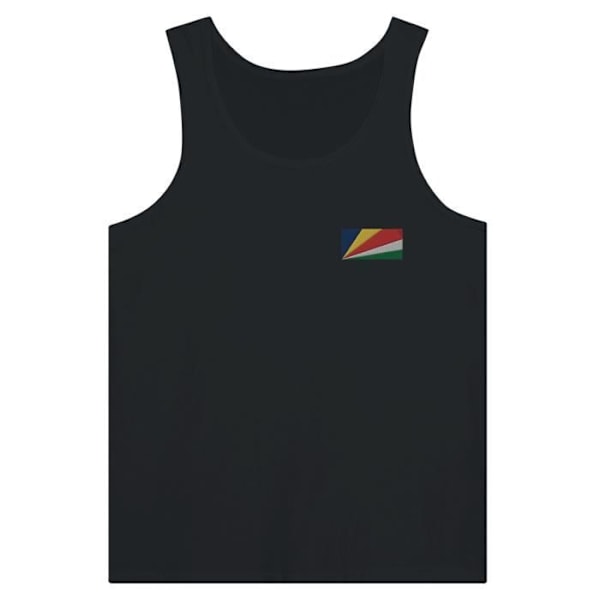 Seychellerne Flag Broderi Tank Top i Sort Svart jag