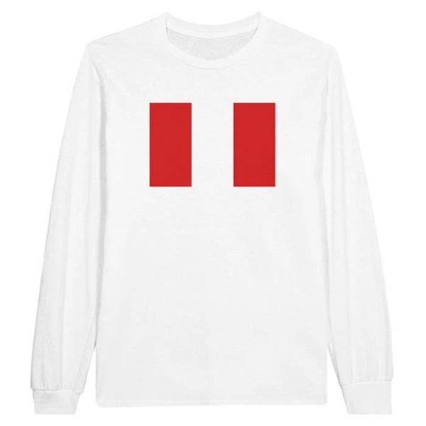 Peru Flag langærmet T-shirt i hvid Vit S