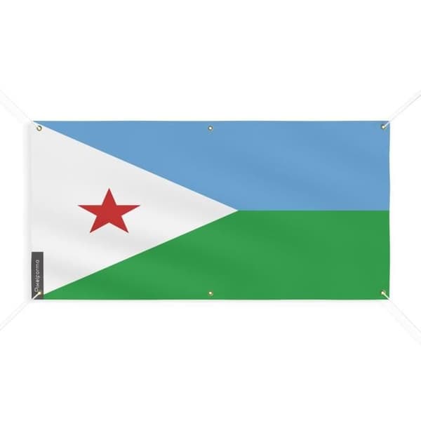 Djiboutin lippu 6 silmukkaa 120x240cm polyesteriä
