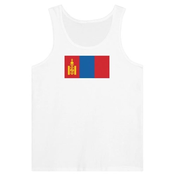 Mongolia Flag Tank Top i Vit Vit XS