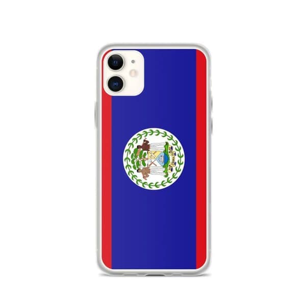 Coque iPhone 11 - Belize flag - Blød silikone - Fuld beskyttelse - Let - Holdbar Belizes flagga