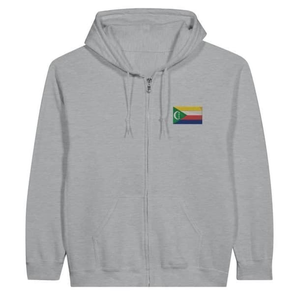 Hættetrøje - PIXELFORMA - Comorernes flag - Grå - Lange ærmer - Hættekrave Grå XL