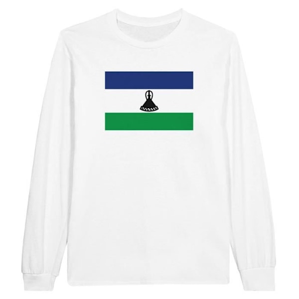 Lesotho Flag pitkähihainen T-paita valkoinen Vit XXXL