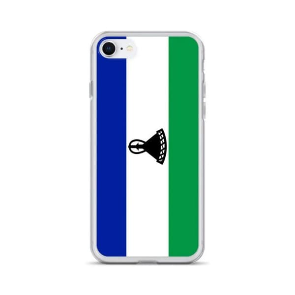 iPhone-fodral - PIXELFORMA - iPhone 8 - Mjuk silikon - Helt skydd - Lesothos flagga Lesothos flagga