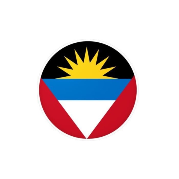 Runt klistermärke Antigua och Barbudas flagga 9 cm i 1000 bitar