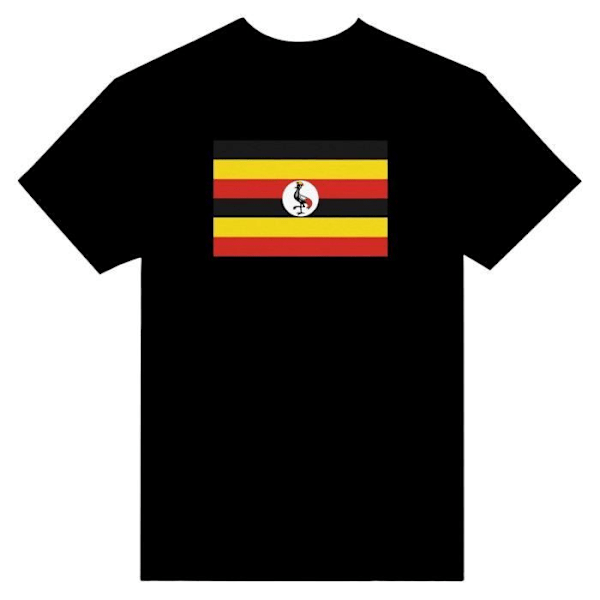 Uganda Flag T-shirt i sort farve Svart XXXXL