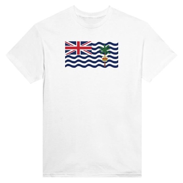 T-shirt med flag i det britiske territorium i Det Indiske Ocean Grå S