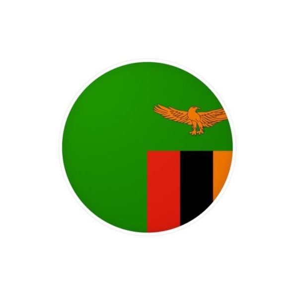 Runt klistermärke Zambias flagga 1 cm i 1000 bitar