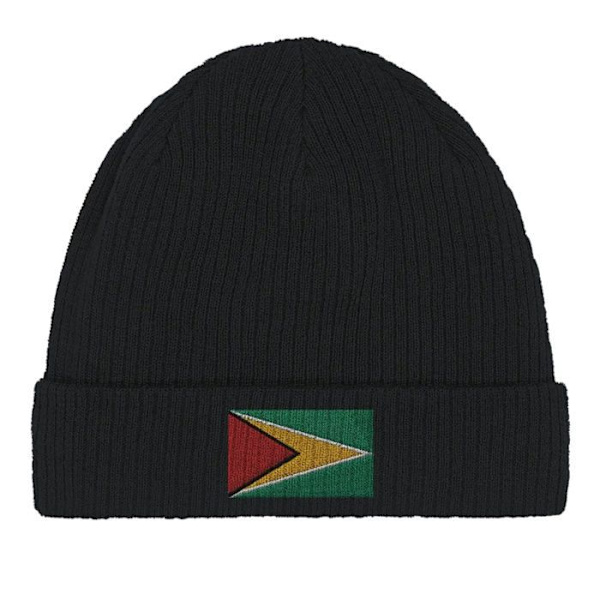 Bonnet Drapeau Guyana i Sort Svart