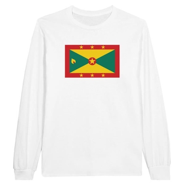 Grenada Flag pitkähihainen T-paita valkoinen Vit XXXL