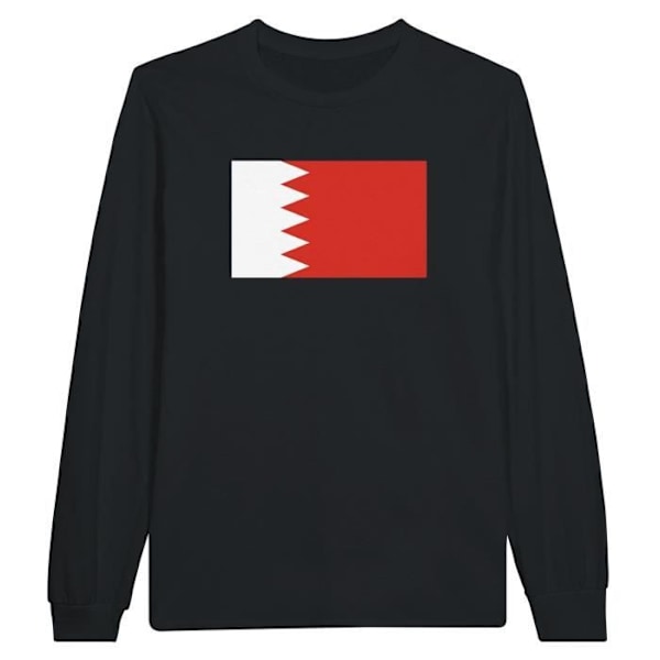 Bahrain Flag Langærmet T-Shirt i Sort Svart jag