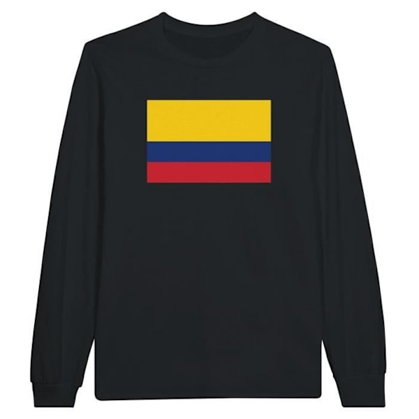 Colombia Flag langærmet T-shirt i sort Svart XL