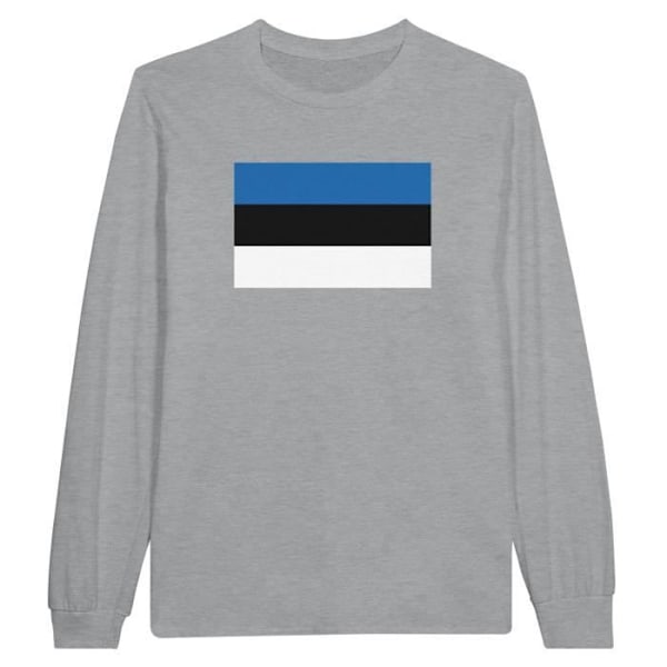 Estonia Flag langærmet T-shirt i grå Grå XXXL