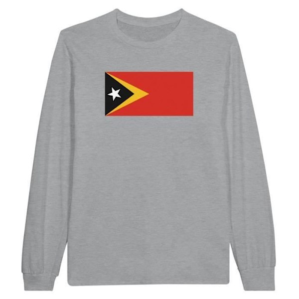 Itä-Timor Flag pitkähihainen T-paita harmaa Grå XXXL